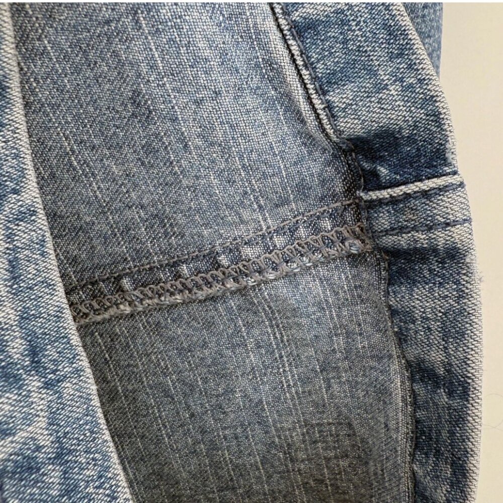 Forenza Vtg 90s Medium Wash Stretch Denim Mini Dress Sz 6 - Picture 5 of 8